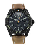 Buy Shop Tag Heuer Aquaracer 300 Calibre 5 Automatic Black Dial Brown Nylon Strap Watch for Men - WAY208C.FC6383 USA Online