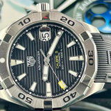 Tag Heuer Aquaracer Automatic Caliber 5 Black Dial Silver Steel Strap Watch for Men - WBD2110.BA0928