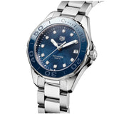 Buy Shop Tag Heuer Aquaracer 35mm Quartz Blue Dial Silver Steel Strap Watch for Women - WSY131L.BA0748 USA Online