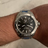 Buy Shop Tag Heuer Aquaracer Automatic Anthracite Grey Dial Silver Steel Strap Watch for Men - WAY2113.BA0928 USA Online