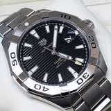 Buy Shop Tag Heuer Aquaracer Automatic Black Dial Silver Steel Strap Watch for Men - WAY2010.BA0927 USA Online