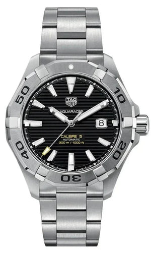 Buy Shop Tag Heuer Aquaracer Automatic Black Dial Silver Steel Strap Watch for Men - WAY2010.BA0927 USA Online