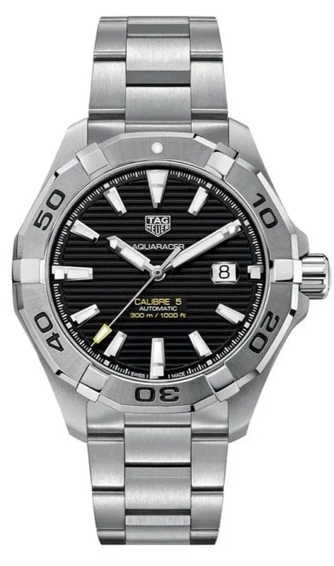 Buy Shop Tag Heuer Aquaracer Automatic Black Dial Silver Steel Strap Watch for Men - WAY2010.BA0927 USA Online