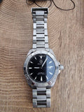 Tag Heuer Aquaracer Automatic Black Dial Silver Steel Strap Watch for Men - WAY2110.BA0928