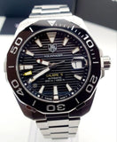 Buy Shop Tag Heuer Aquaracer Automatic Black Dial Silver Steel Strap Watch for Men - WAY211A.BA0928 USA Online