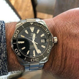 Buy Shop Tag Heuer Aquaracer Automatic Black Dial Silver Steel Strap Watch for Men - WAY211A.BA0928 USA Online