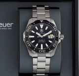Buy Shop Tag Heuer Aquaracer Automatic Black Dial Silver Steel Strap Watch for Men - WAY211A.BA0928 USA Online