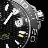 Buy Shop Tag Heuer Aquaracer Automatic Black Dial Silver Steel Strap Watch for Men - WAY211A.BA0928 USA Online