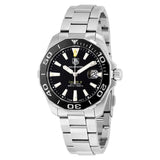 Buy Shop Tag Heuer Aquaracer Automatic Black Dial Silver Steel Strap Watch for Men - WAY211A.BA0928 USA Online
