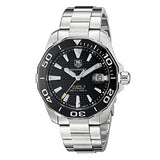Buy Shop Tag Heuer Aquaracer Automatic Black Dial Silver Steel Strap Watch for Men - WAY211A.BA0928 USA Online