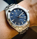 Buy Shop Tag Heuer Aquaracer Automatic Blue Dial Silver Steel Strap Watch for Men - WAY2112.BA0928 USA Online