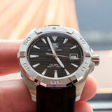 Buy Shop Tag Heuer Aquaracer Automatic Caliber 5 Black Dial Black Rubber Strap Watch for Men - WAY2110.FT8021 USA Online