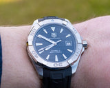 Buy Shop Tag Heuer Aquaracer Automatic Caliber 5 Black Dial Black Rubber Strap Watch for Men - WAY2110.FT8021 USA Online