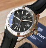 Buy Shop Tag Heuer Aquaracer Automatic Caliber 5 Black Dial Black Rubber Strap Watch for Men - WAY2110.FT8021 USA Online
