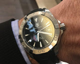 Buy Shop Tag Heuer Aquaracer Automatic Caliber 5 Black Dial Black Rubber Strap Watch for Men - WAY2110.FT8021 USA Online