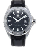 Buy Shop Tag Heuer Aquaracer Automatic Caliber 5 Black Dial Black Rubber Strap Watch for Men - WAY2110.FT8021 USA Online