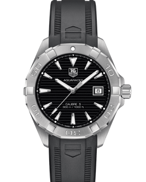 Buy Shop Tag Heuer Aquaracer Automatic Caliber 5 Black Dial Black Rubber Strap Watch for Men - WAY2110.FT8021 USA Online