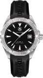 Buy Shop Tag Heuer Aquaracer Automatic Caliber 5 Black Dial Black Rubber Strap Watch for Men - WAY2110.FT8021 USA Online