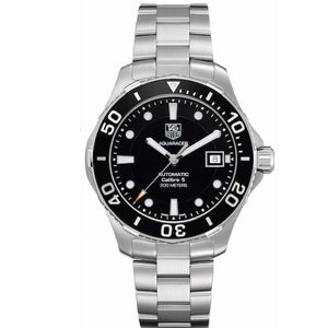 Buy Shop Tag Heuer Aquaracer Automatic Caliber 5 Black Dial Silver Steel Strap Watch for Men - WAN2110.BA0822 USA Online