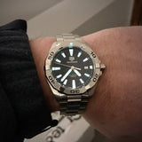 Buy Shop Tag Heuer Aquaracer Automatic Caliber 5 Black Dial Silver Steel Strap Watch for Men - WBD2110.BA0928 USA Online