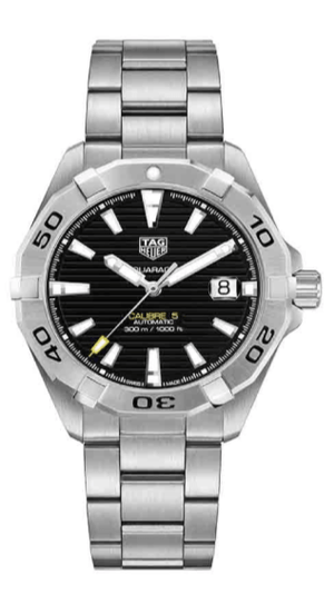 Buy Shop Tag Heuer Aquaracer Automatic Caliber 5 Black Dial Silver Steel Strap Watch for Men - WBD2110.BA0928 USA Online