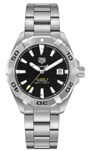 Buy Shop Tag Heuer Aquaracer Automatic Caliber 5 Black Dial Silver Steel Strap Watch for Men - WBD2110.BA0928 USA Online