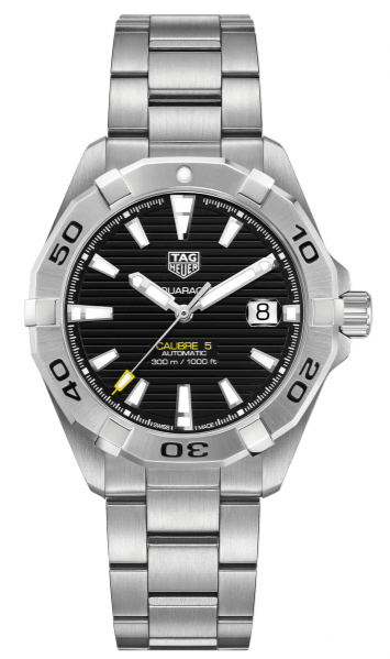 Buy Shop Tag Heuer Aquaracer Automatic Caliber 5 Black Dial Silver Steel Strap Watch for Men - WBD2110.BA0928 USA Online