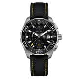 Buy Shop Tag Heuer Aquaracer Automatic Chronograph Black Dial Black Nylon Strap Watch for Men - CAY211A.FC6361 USA Online
