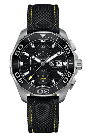 Buy Shop Tag Heuer Aquaracer Automatic Chronograph Black Dial Black Nylon Strap Watch for Men - CAY211A.FC6361 USA Online