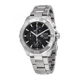 Buy Shop Tag Heuer Aquaracer Automatic Chronograph Black Dial Silver Steel Strap Watch for Men - CAY2110.BA0927 USA Online
