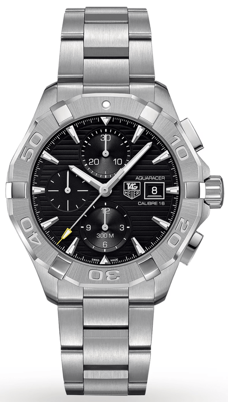 Buy Shop Tag Heuer Aquaracer Automatic Chronograph Black Dial Silver Steel Strap Watch for Men - CAY2110.BA0927 USA Online
