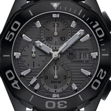 Buy Shop Tag Heuer Aquaracer Automatic Chronograph Special Edition Titanium Grey Dial Black Leather Strap Watch for Men - CAY218B.FC6370 USA Online