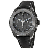 Buy Shop Tag Heuer Aquaracer Automatic Chronograph Special Edition Titanium Grey Dial Black Leather Strap Watch for Men - CAY218B.FC6370 USA Online