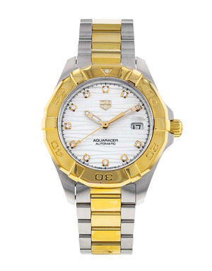 Buy Shop Tag Heuer Aquaracer Automatic Diamonds Silver Dial Two Tone Steel Strap Watch for Women - WBD2321.BB0320 USA Online