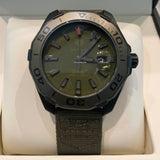 Buy Shop Tag Heuer Aquaracer Automatic Green Dial Khakhi Green Nylon Strap Watch for Men - WAY208E.FC8222 USA Online