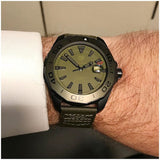 Buy Shop Tag Heuer Aquaracer Automatic Green Dial Khakhi Green Nylon Strap Watch for Men - WAY208E.FC8222 USA Online