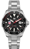 Buy Shop Tag Heuer Aquaracer Automatic Match Timer Black Dial Silver Steel Strap Watch for Men - WAY201G.BA0927 USA Online