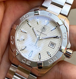 Buy Shop Tag Heuer Aquaracer Automatic White Dial Silver Steel Strap Watch for Men - WAY2111.BA0928 USA Online