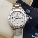 Buy Shop Tag Heuer Aquaracer Automatic White Dial Silver Steel Strap Watch for Men - WAY2111.BA0928 USA Online