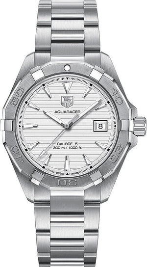Buy Shop Tag Heuer Aquaracer Automatic White Dial Silver Steel Strap Watch for Men - WAY2111.BA0928 USA Online