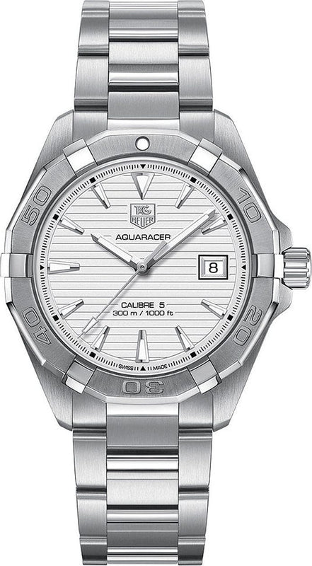 Buy Shop Tag Heuer Aquaracer Automatic White Dial Silver Steel Strap Watch for Men - WAY2111.BA0928 USA Online