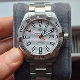 Buy Shop Tag Heuer Aquaracer Automatic White Dial Silver Steel Strap Watch for Men - WBD2111.BA0928 USA Online