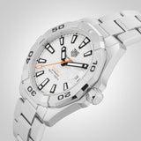 Buy Shop Tag Heuer Aquaracer Automatic White Dial Silver Steel Strap Watch for Men - WBD2111.BA0928 USA Online