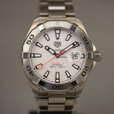 Buy Shop Tag Heuer Aquaracer Automatic White Dial Silver Steel Strap Watch for Men - WBD2111.BA0928 USA Online