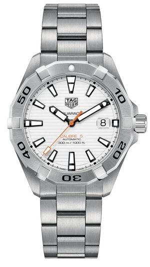 Buy Shop Tag Heuer Aquaracer Automatic White Dial Silver Steel Strap Watch for Men - WBD2111.BA0928 USA Online