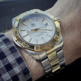 Buy Shop Tag Heuer Aquaracer Automatic White Dial Two Tone Steel Strap Watch for Men - WAY2151.BD0912 USA Online