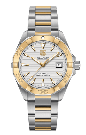 Buy Shop Tag Heuer Aquaracer Automatic White Dial Two Tone Steel Strap Watch for Men - WAY2151.BD0912 USA Online