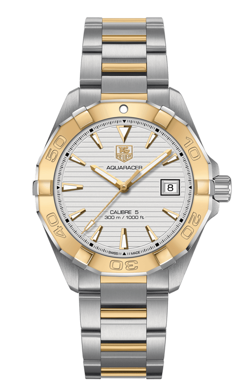 Buy Shop Tag Heuer Aquaracer Automatic White Dial Two Tone Steel Strap Watch for Men - WAY2151.BD0912 USA Online