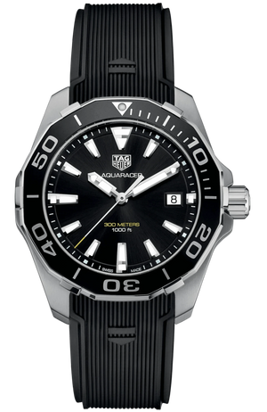 Buy Shop Tag Heuer Aquaracer Black Dial Black Rubber Strap Watch for Men - WAY111A.FT6151 USA Online