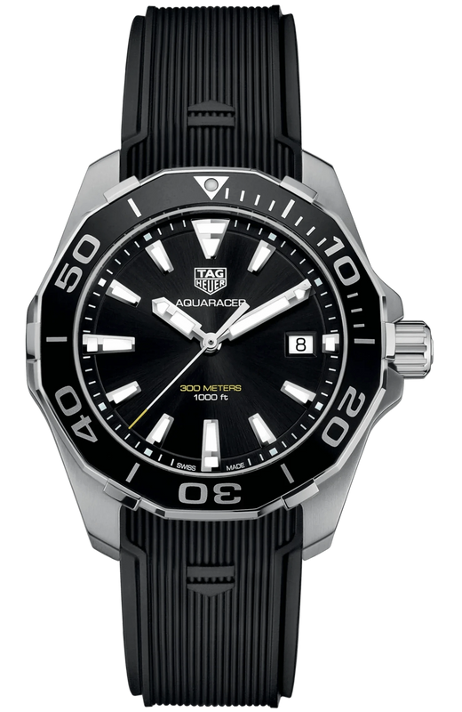 Buy Shop Tag Heuer Aquaracer Black Dial Black Rubber Strap Watch for Men - WAY111A.FT6151 USA Online